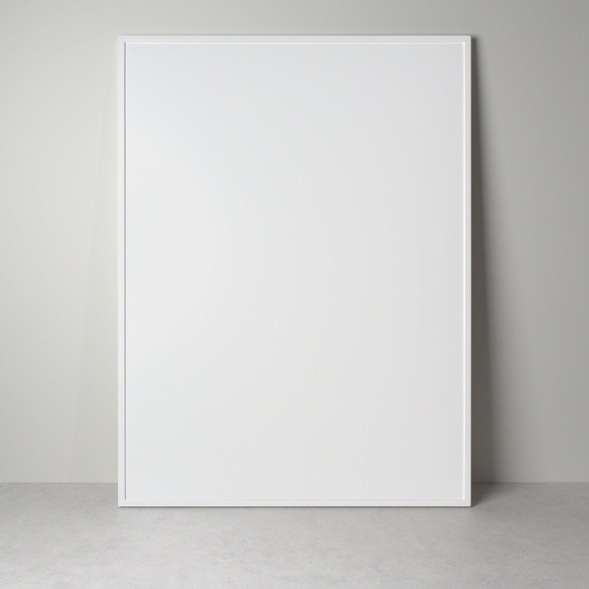 Front Linea für IKEA-Möbel in weißem Lack, flache Front mit Rahmen an der Kante, an die Wand gelehnt